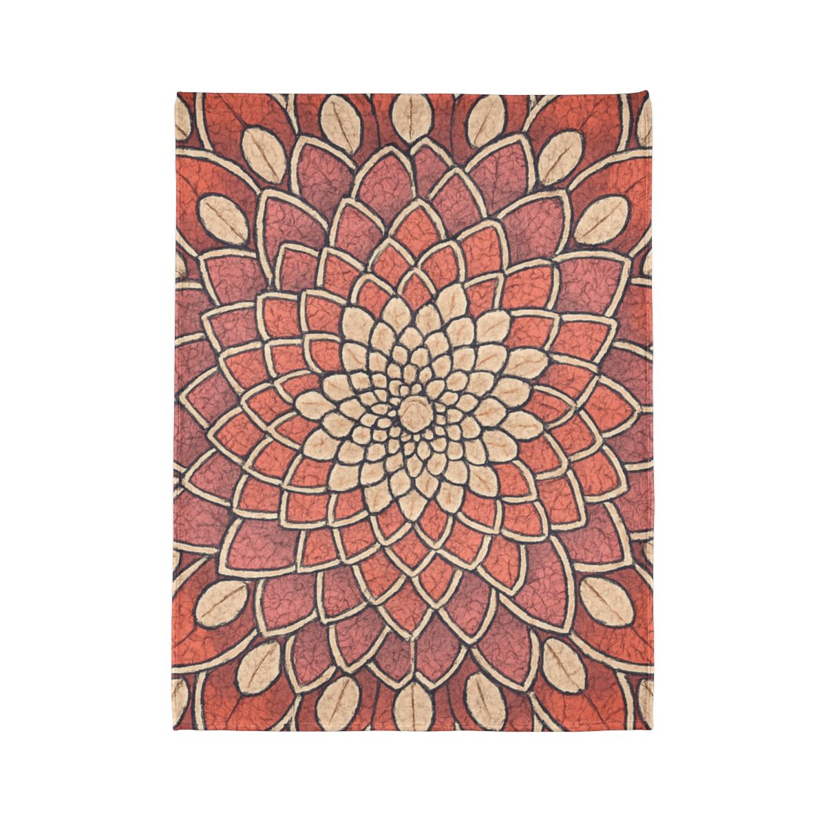 Bud Mosaic Fractal Bloom stylish throw blankets