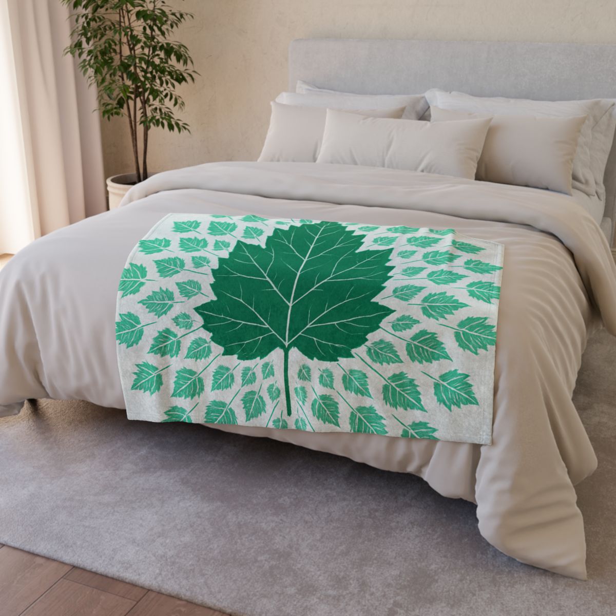 Fractal Leaf Radiance custom blankets
