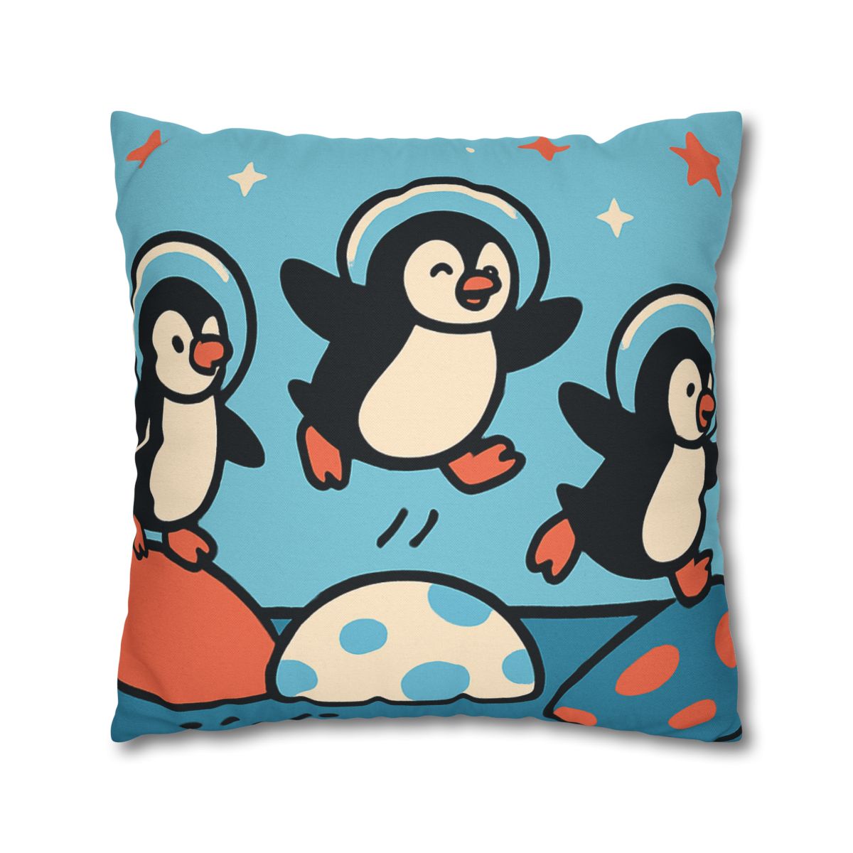 Planet Hopper Penguins trendy patterned pillow cases