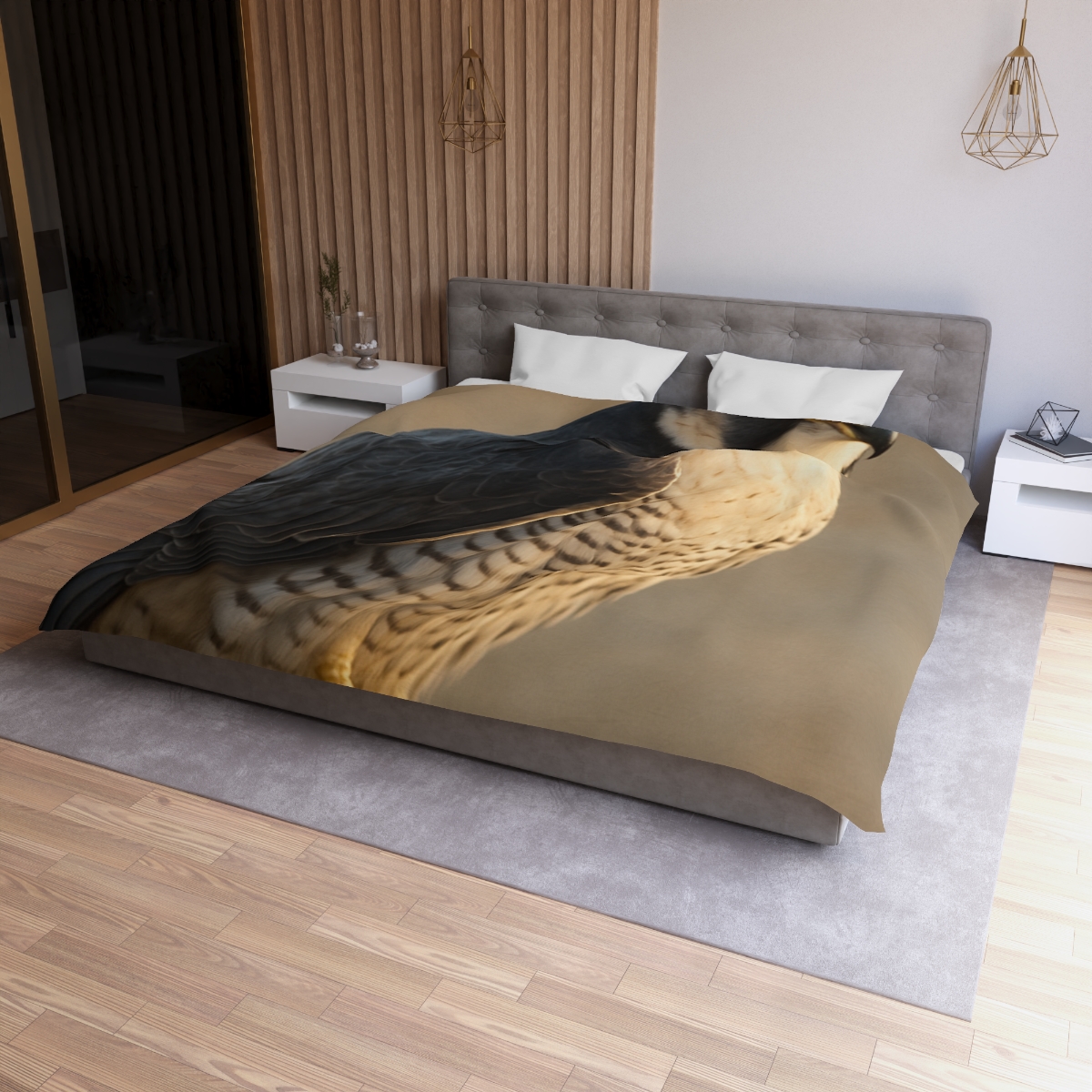 Silver Dusk Peregrine Falcon unique patterned duvets