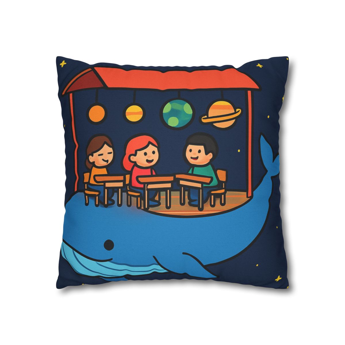 Cosmic Whale Classroom personalized pillow covers