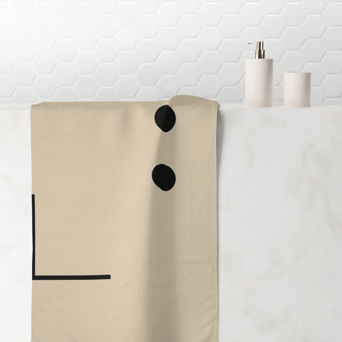 Asymmetric Dot Column With Corner Frame trendy hand towels