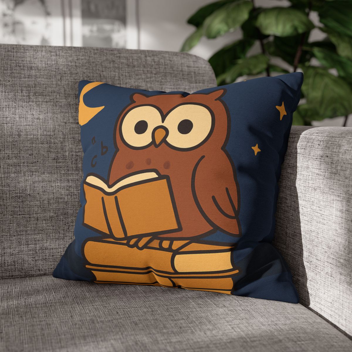 Moonlight Owl Library soft cotton pillow cases