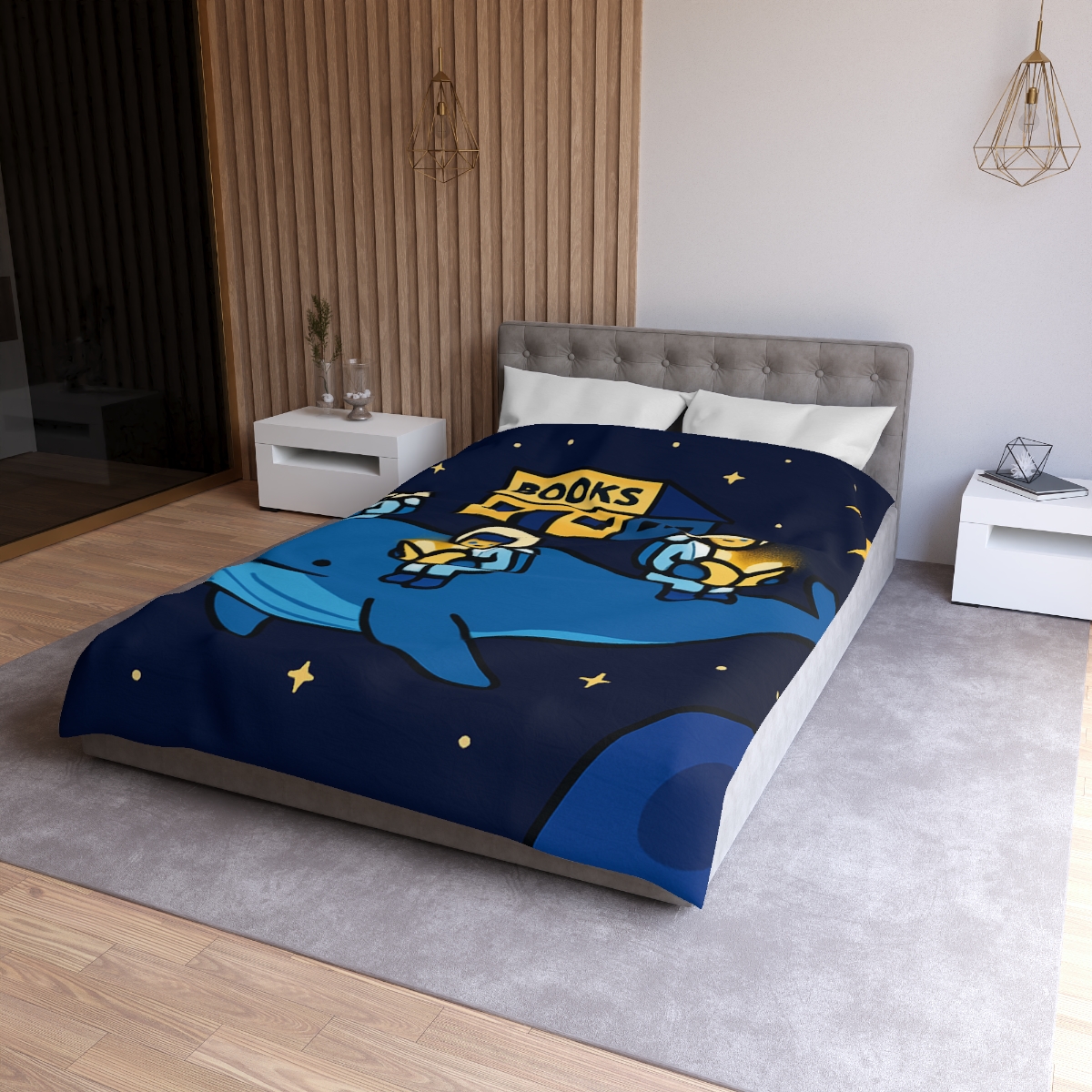 Starlight Library On A Floating Whale trendy bedroom duvets