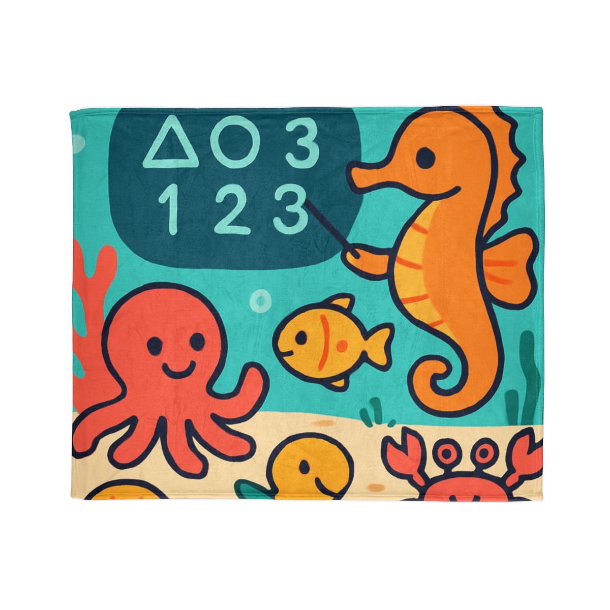 Coral Classroom With The Seahorse Teacher custom blankets
