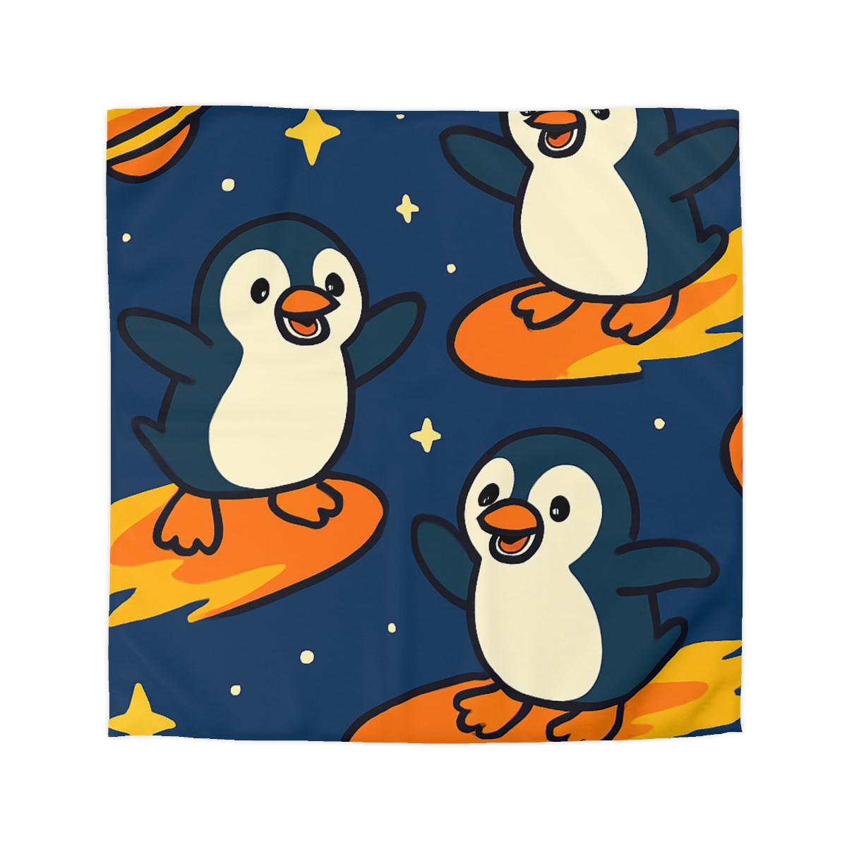 Comet Surfing Penguin Patrol trendy bedroom duvets