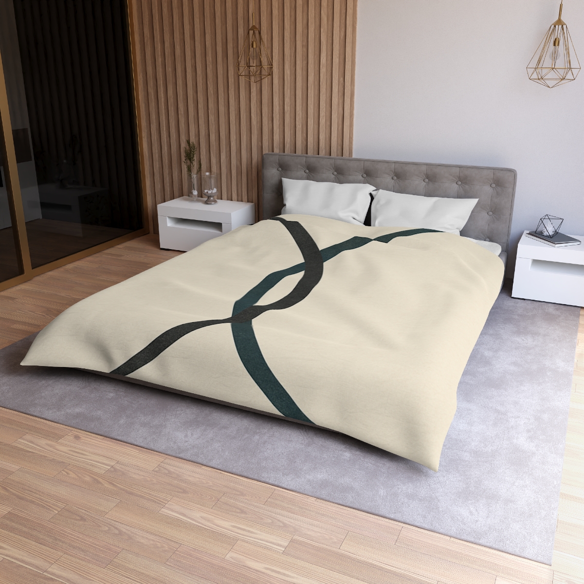 Intersecting Arc Duo Balanced unique patterned duvets