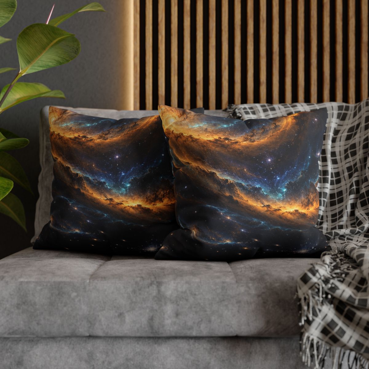Saffron Voidwave Canopy soft cotton pillow cases [AI-898c4bb3-7d96a7d1d8fa]