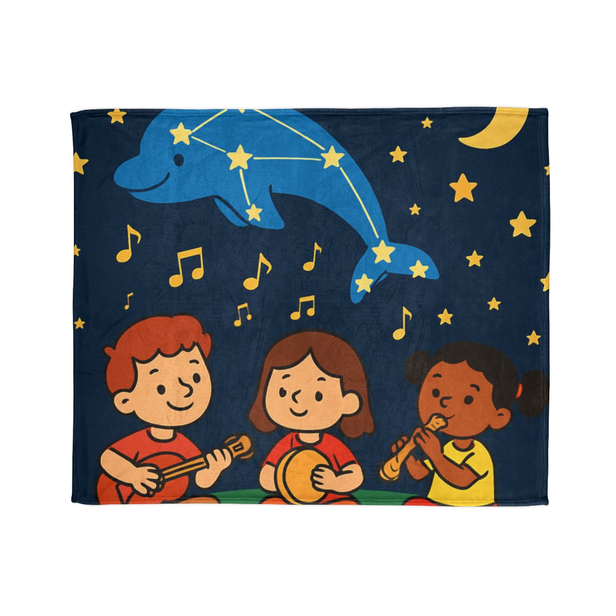 Starlight Orchestra Of The Dolphin Constellation designer printed blankets