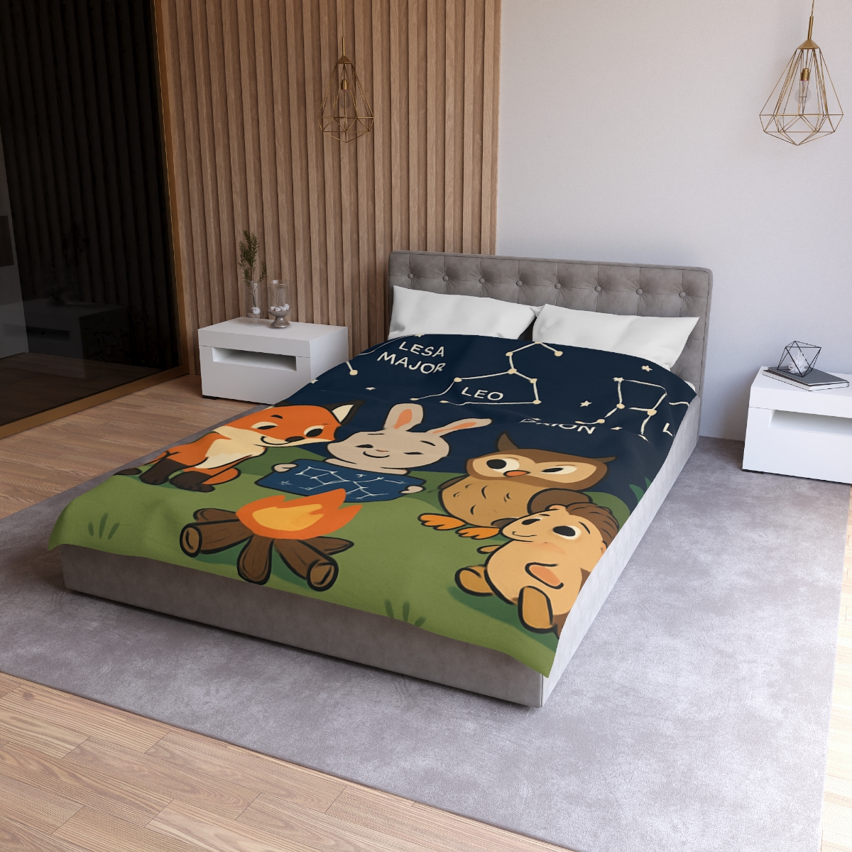 Constellation Campfire Critters custom duvets