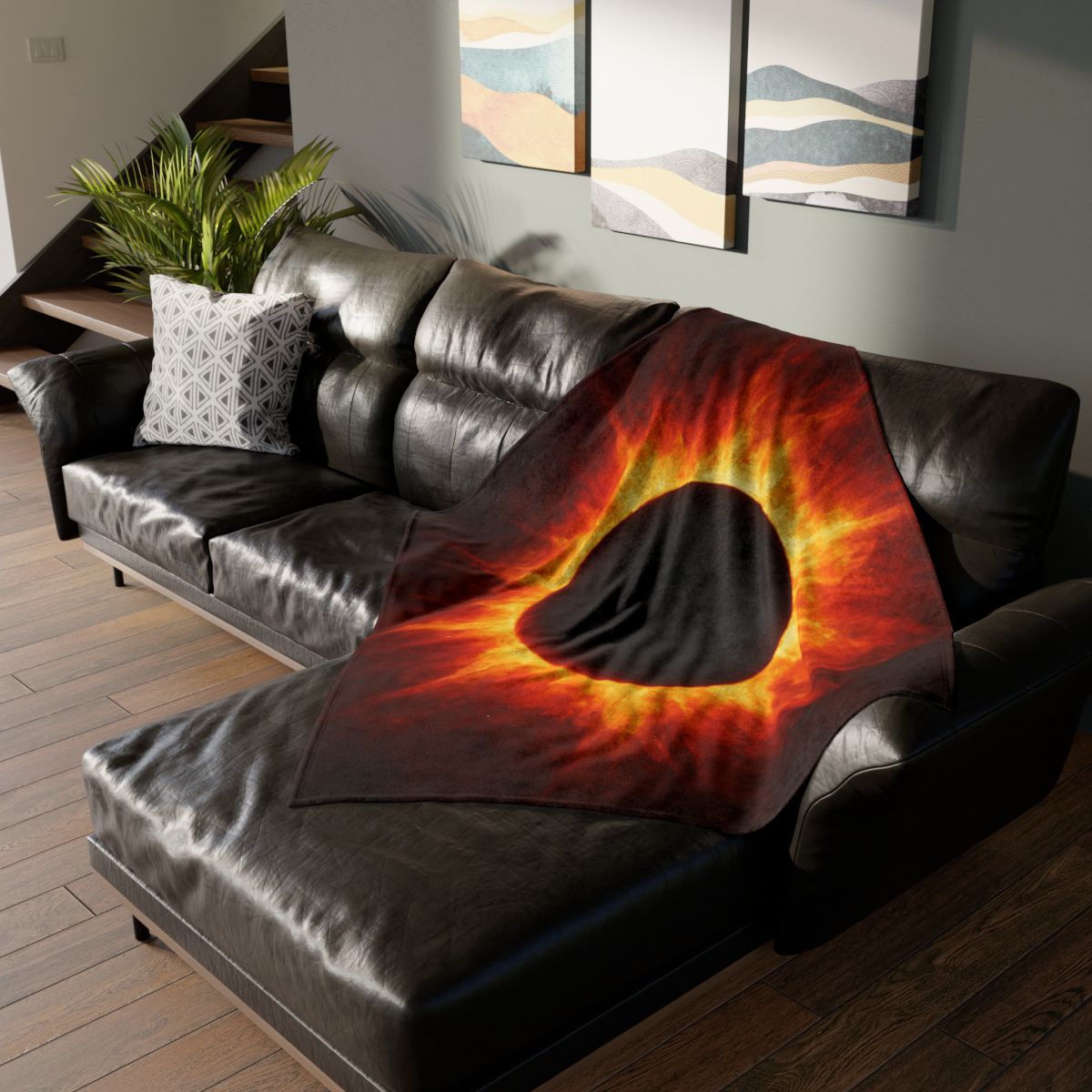 Eclipsed Ember Bloom trendy patterned blankets