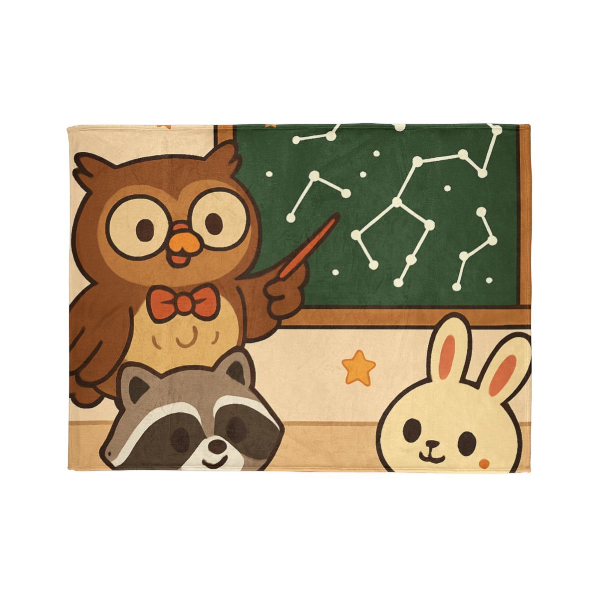 Comet Classroom Owl And The Star Map Chalkboard personalized cozy blankets