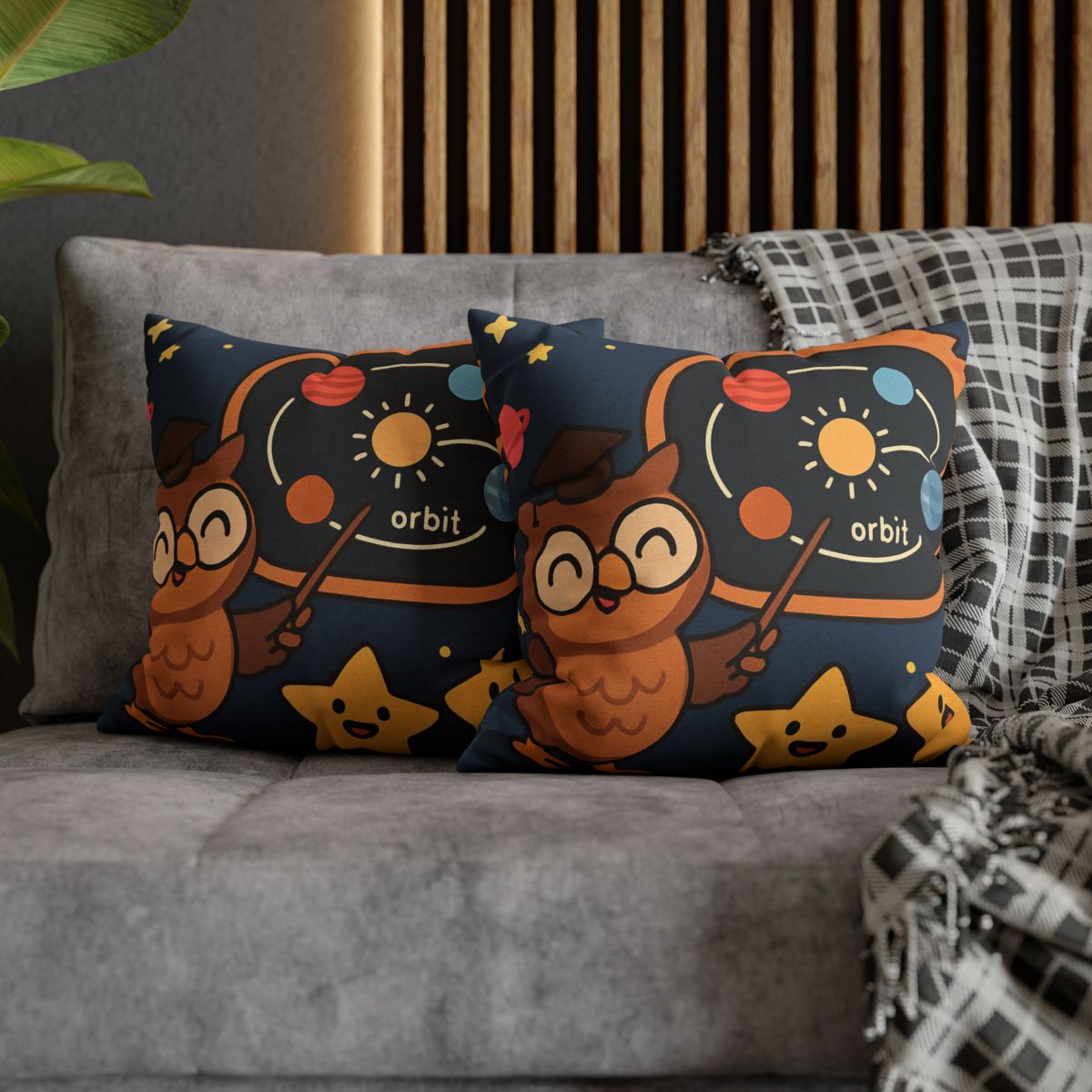 Comet Classroom Owl soft cotton pillow cases