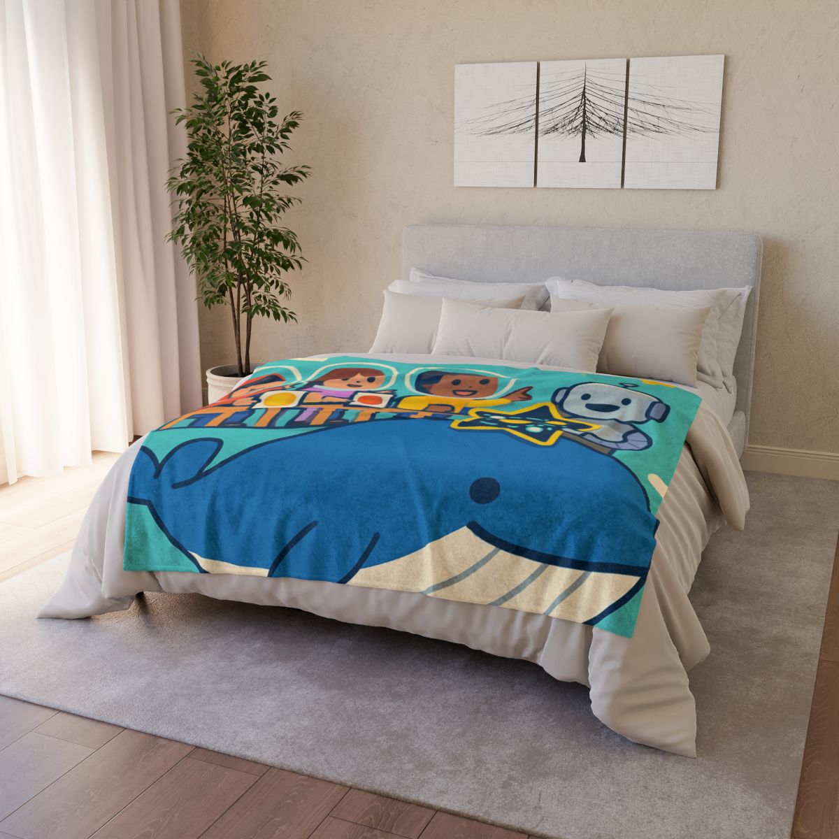 Comet Classroom In The Sky Whale decorative home blankets