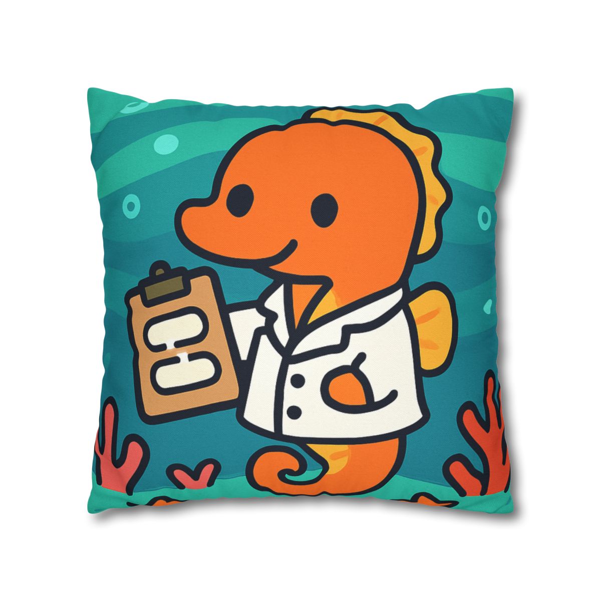 Aurora Reef Seahorse Scientist designer print pillow cases