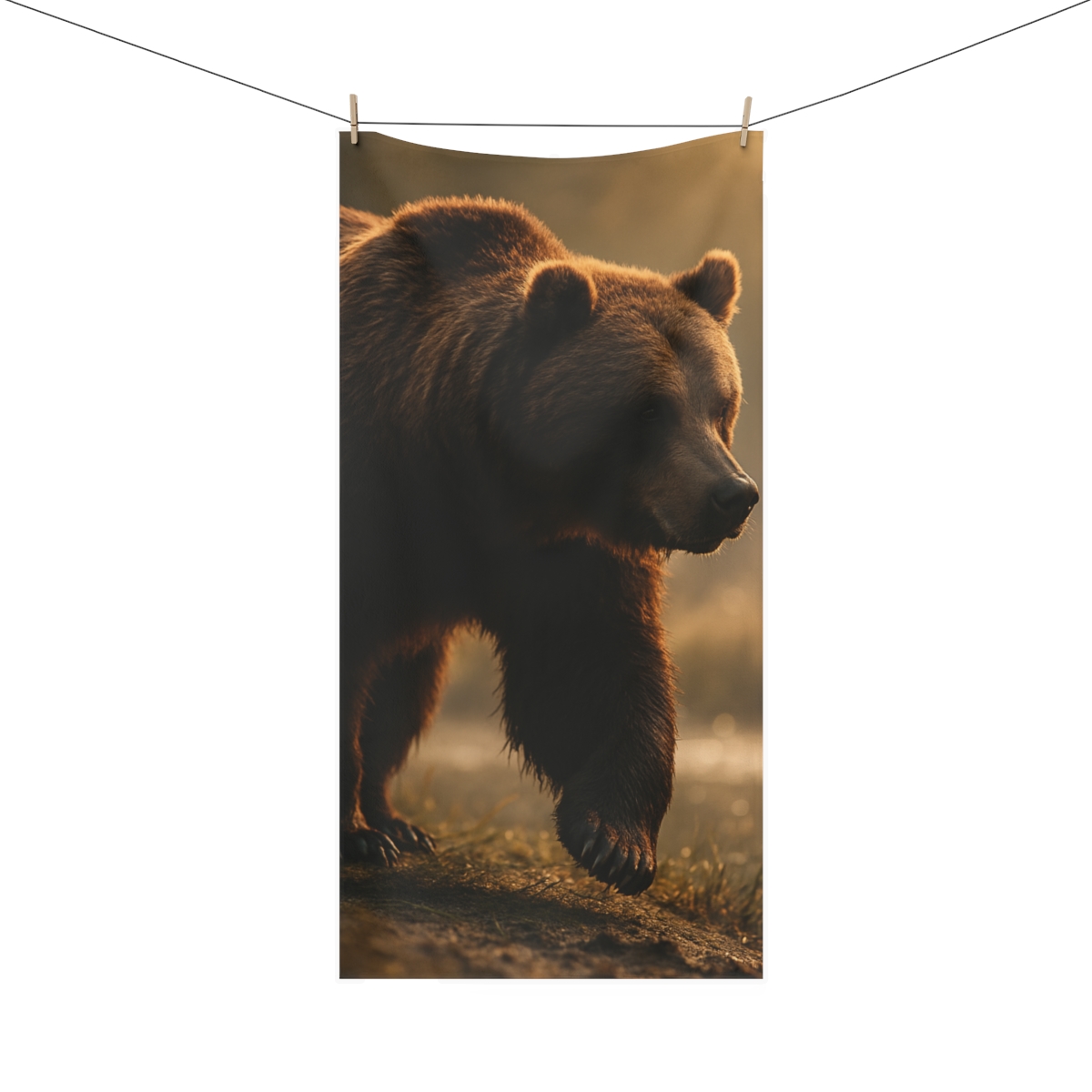 River King Grizzly Bear personalized bath towels