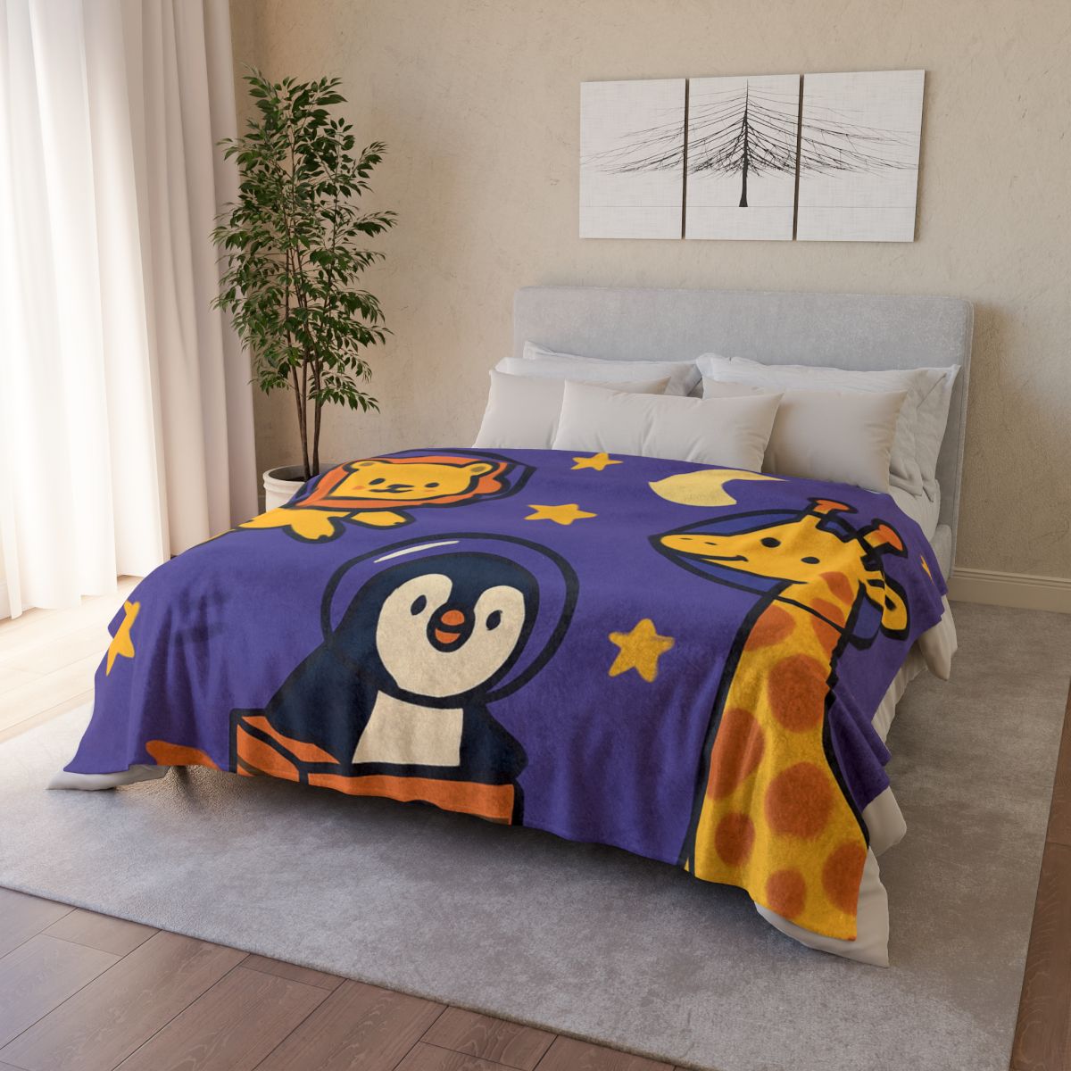 Starry Space Zoo trendy patterned blankets