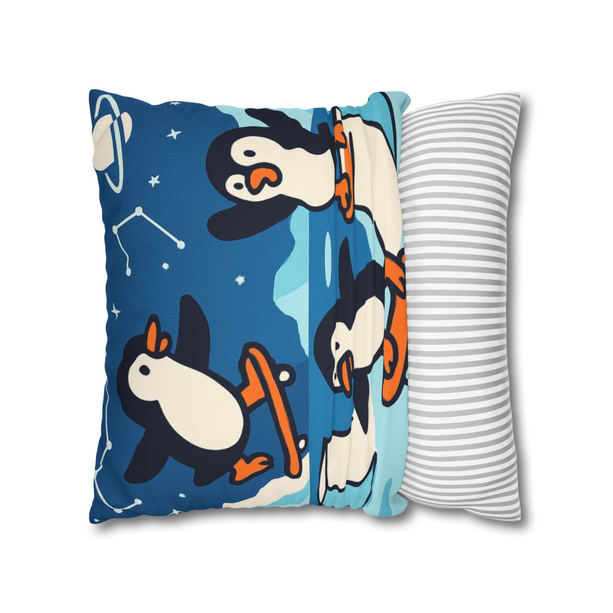 Galaxy Skate Park Penguins stylish decorative pillowcases