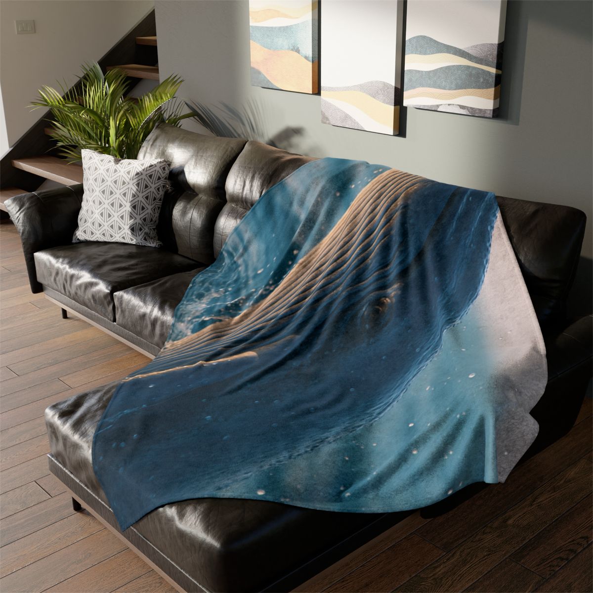Ocean Song Blue Whale stylish throw blankets