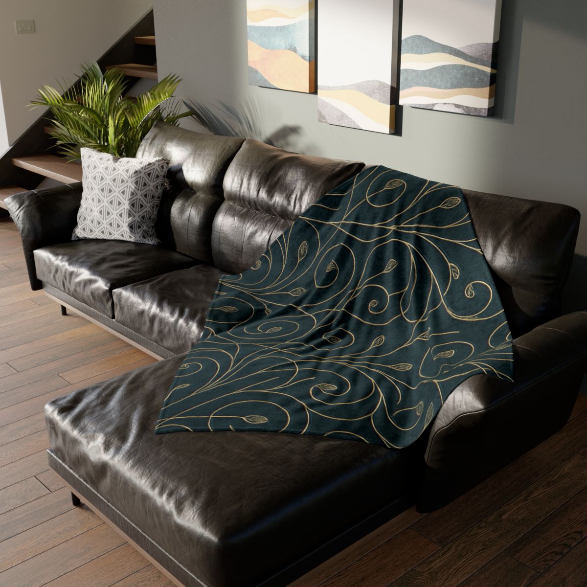 Vine Circuit Filigree designer printed blankets
