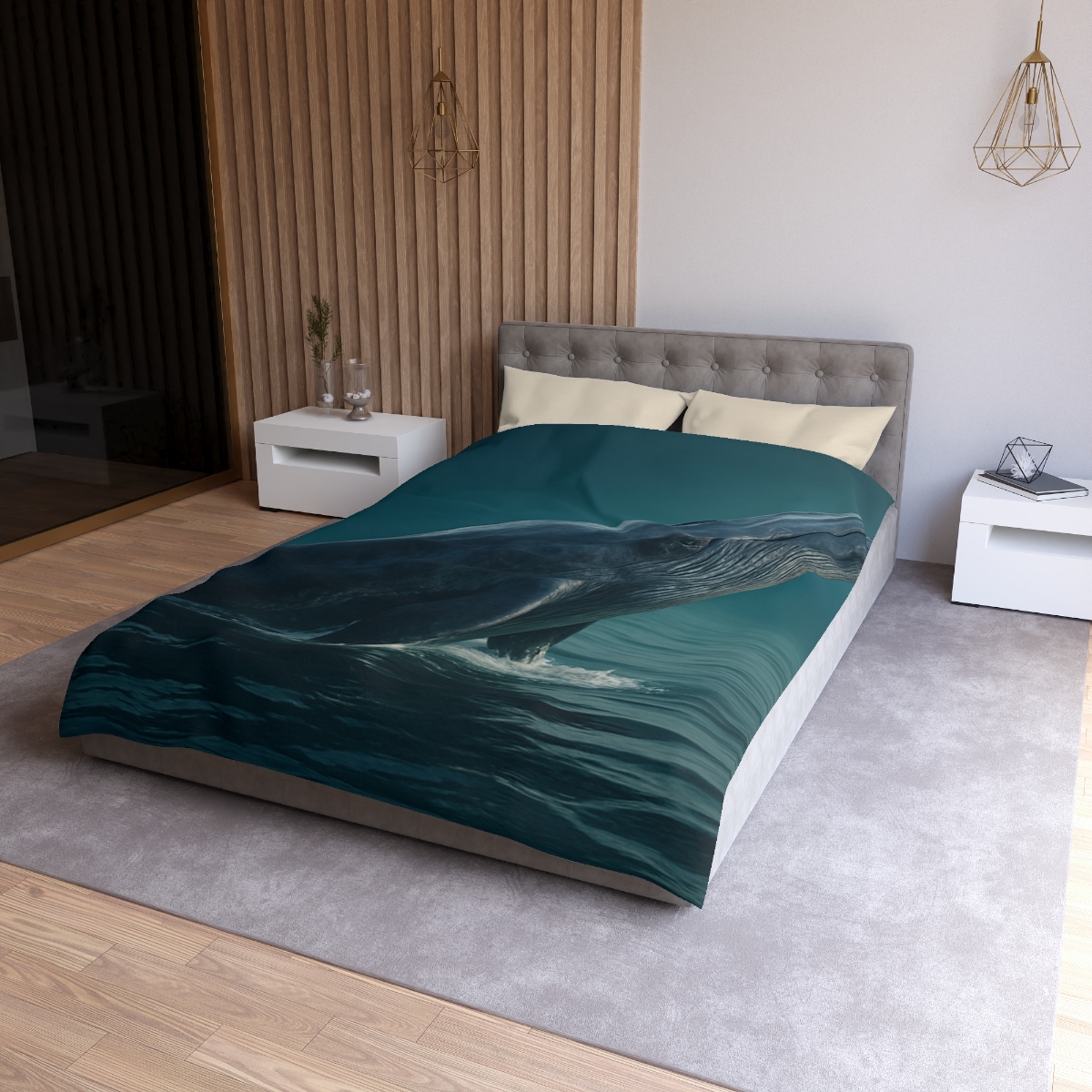 Ocean Song Blue Whale custom duvets