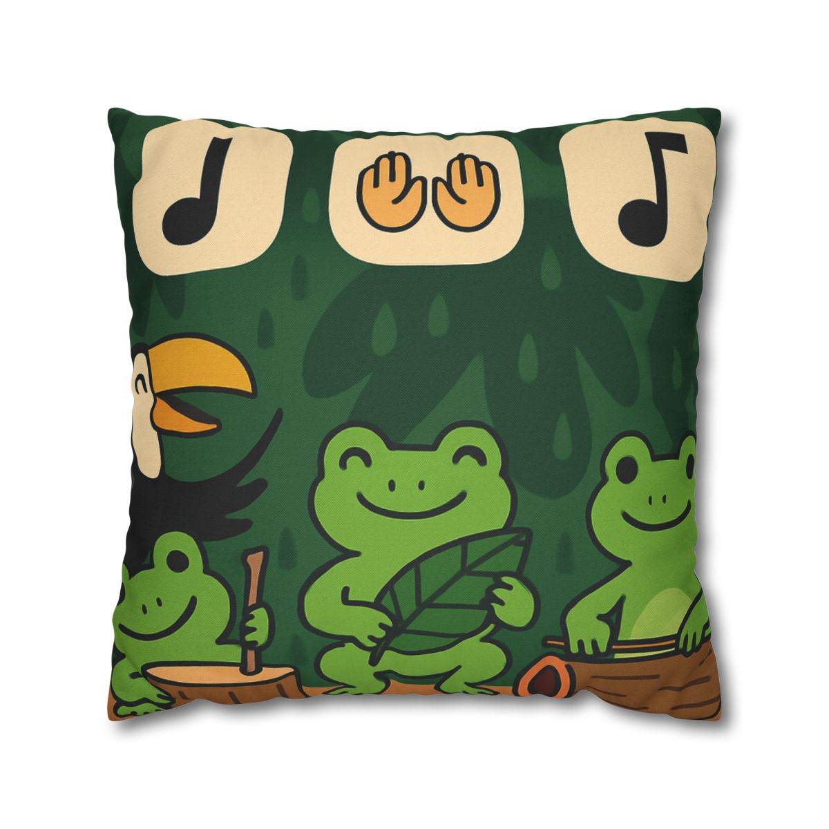 Jungle Rain Rhythm With The Frog Band comfortable bedding pillow covers