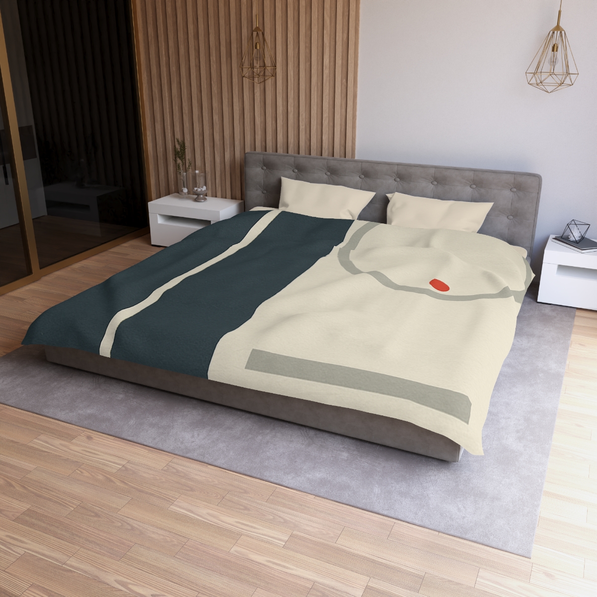 Split Rectangle With Floating Ring personalized bedding duvets