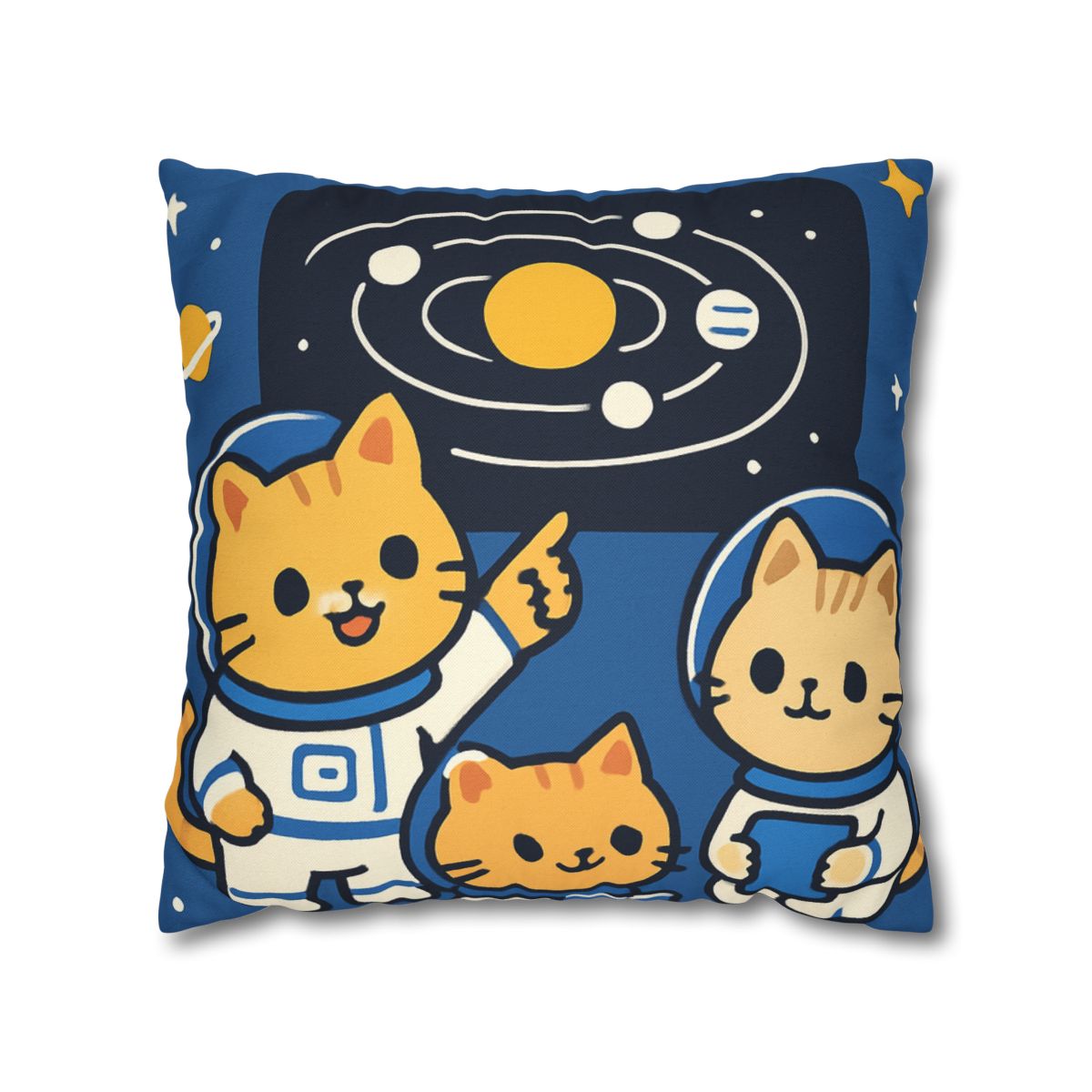Space School For Curious Cats soft cotton pillow cases