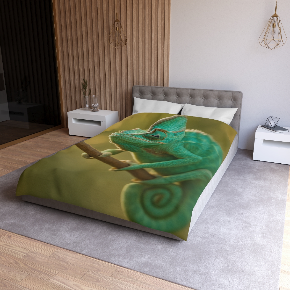 Prism Gaze Veiled Chameleon designer printed duvets