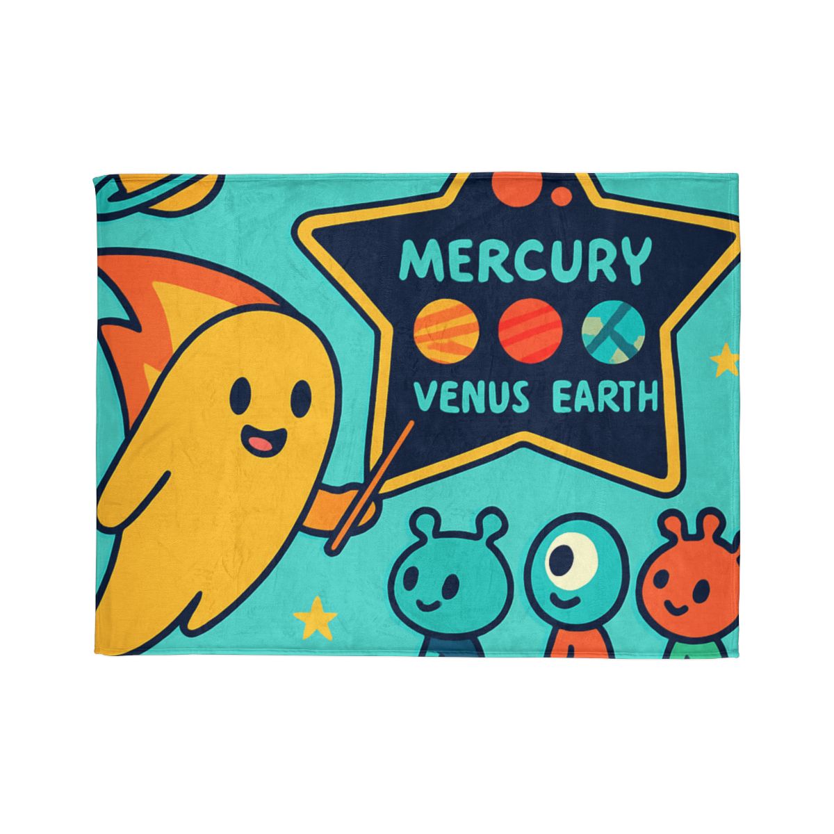 Comet Classroom On A Floating Asteroid personalized cozy blankets