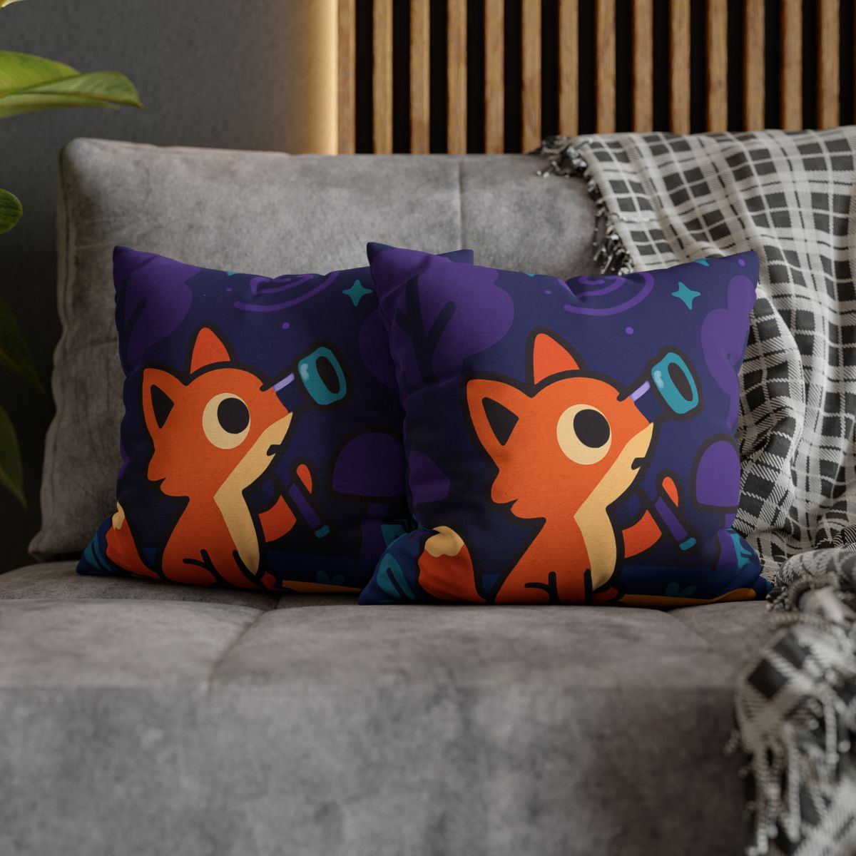 Nebula Forest Fox custom pillow cases
