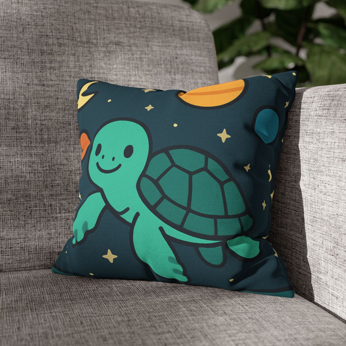 Starlit Space Turtle designer print pillow cases