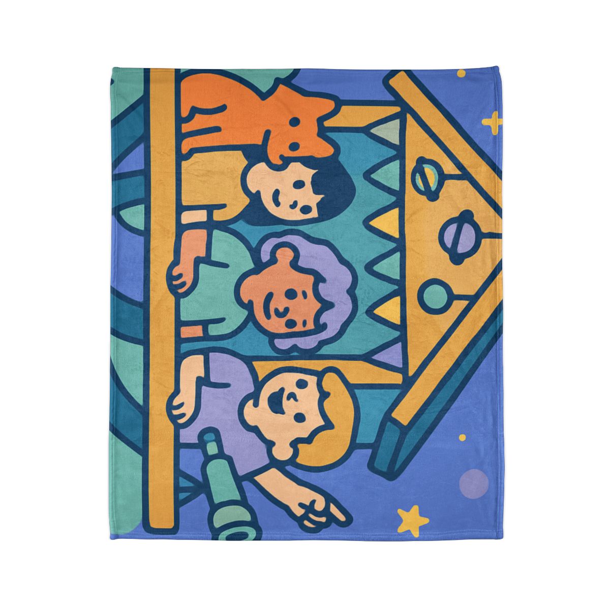 Galaxy Treehouse Explorers personalized cozy blankets