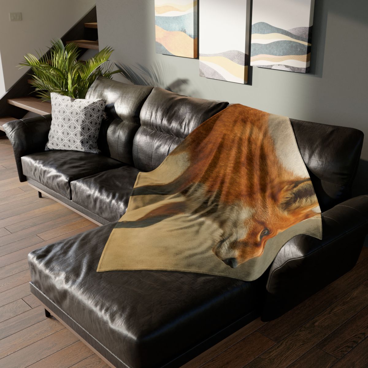 Eclipse Drift Red Fox personalized cozy blankets