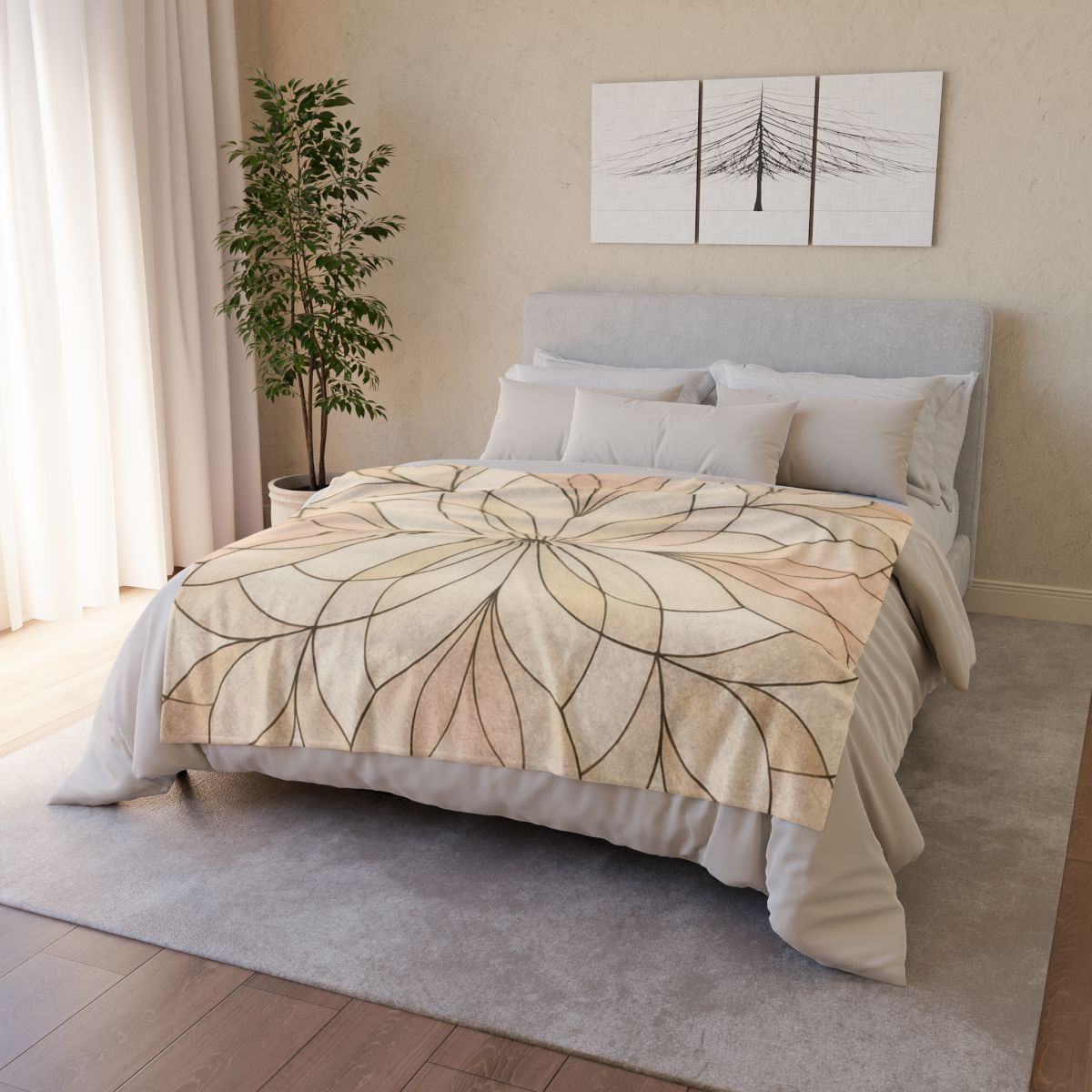 Petal Prism Lattice soft fleece blankets