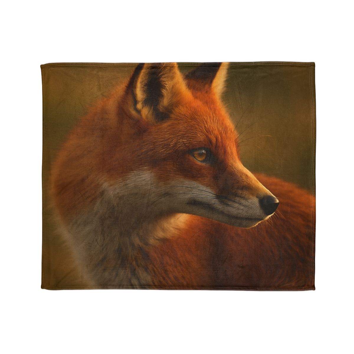 Crimson Whisper Red Fox personalized cozy blankets