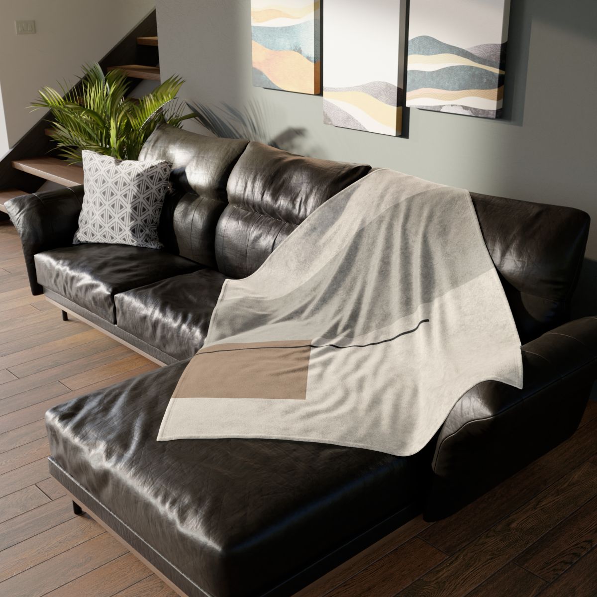 Offset Rectangle Pair With Line custom blankets