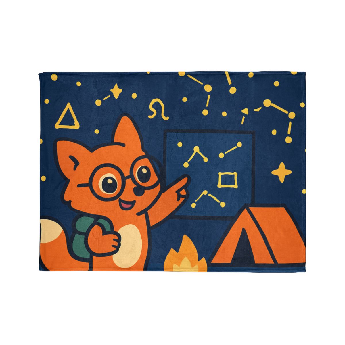 Constellation Camping With Fox Astronomer trendy patterned blankets