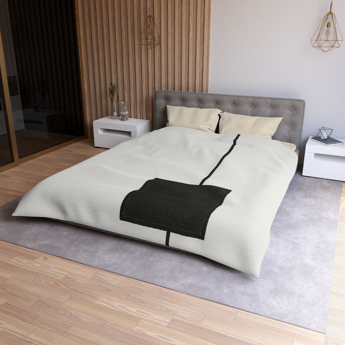 Offset Frame And Inner Square Pause personalized bedding duvets