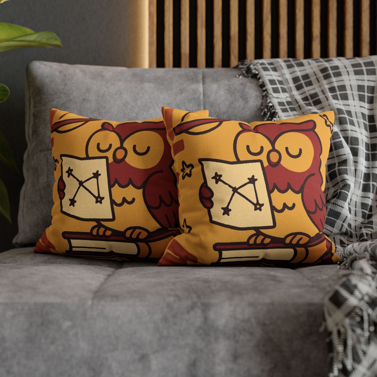Cosmic Owl Library trendy patterned pillow cases