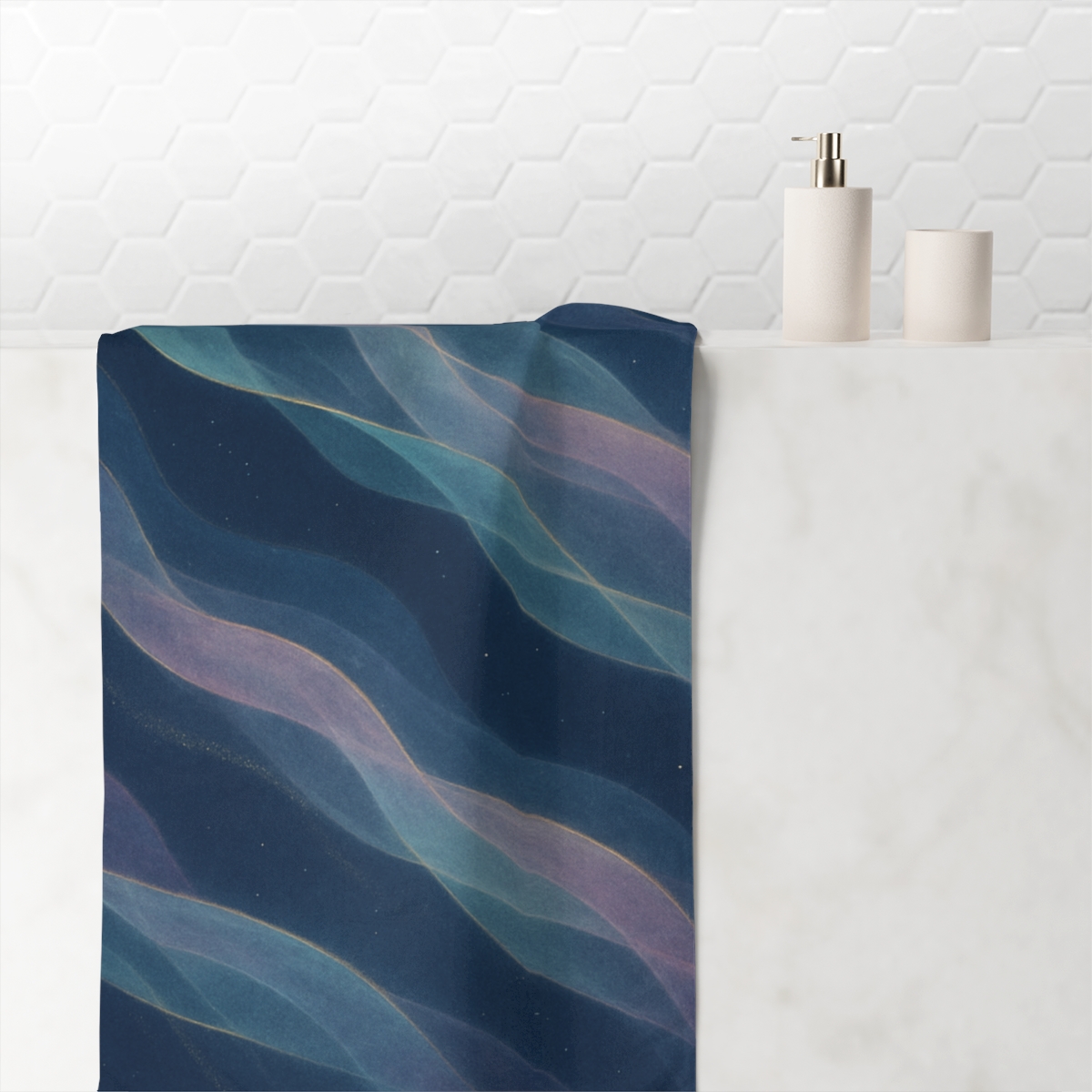 Prismatic Ion Veil Drift personalized bath towels