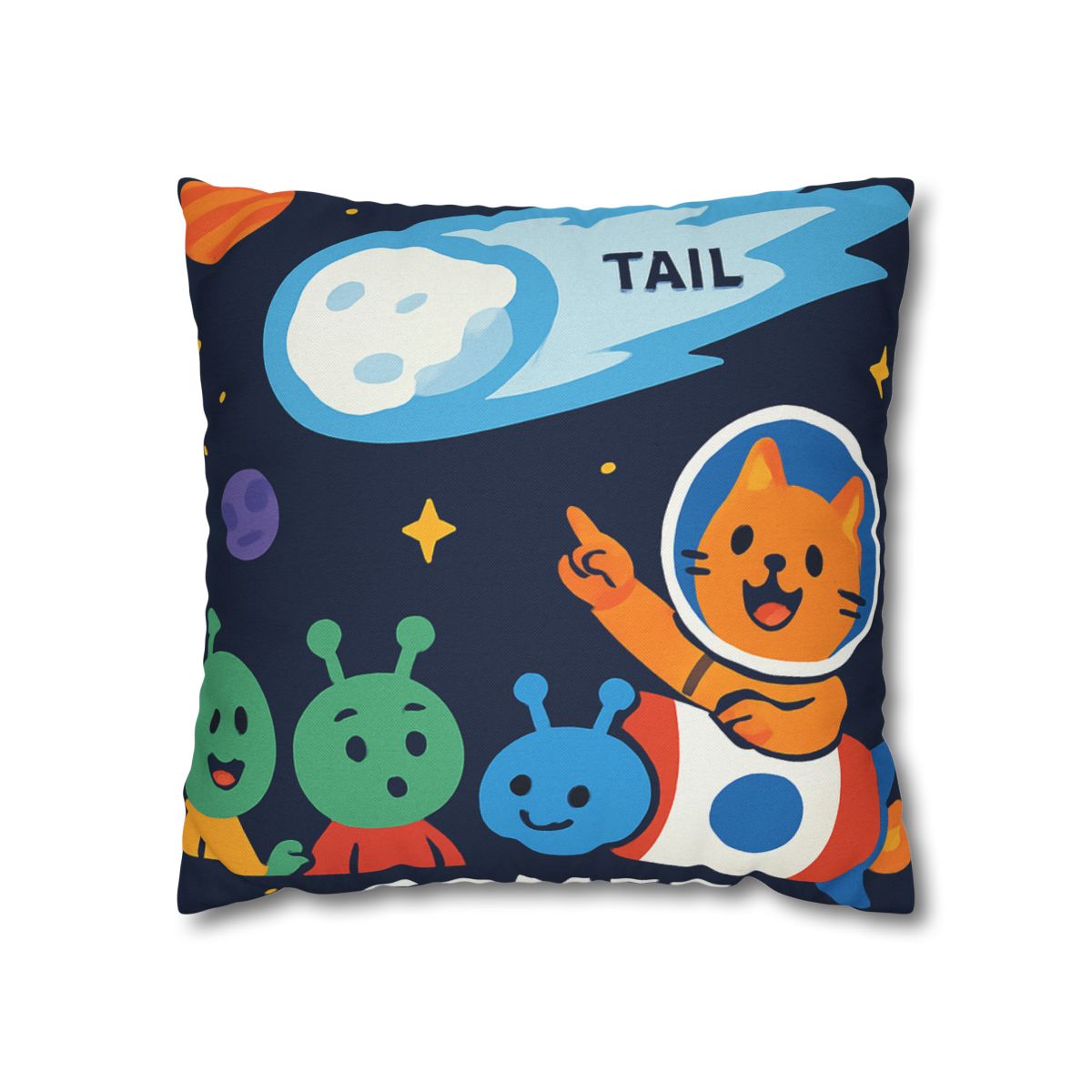 Comet Classroom With Captain Cat personalized pillow covers