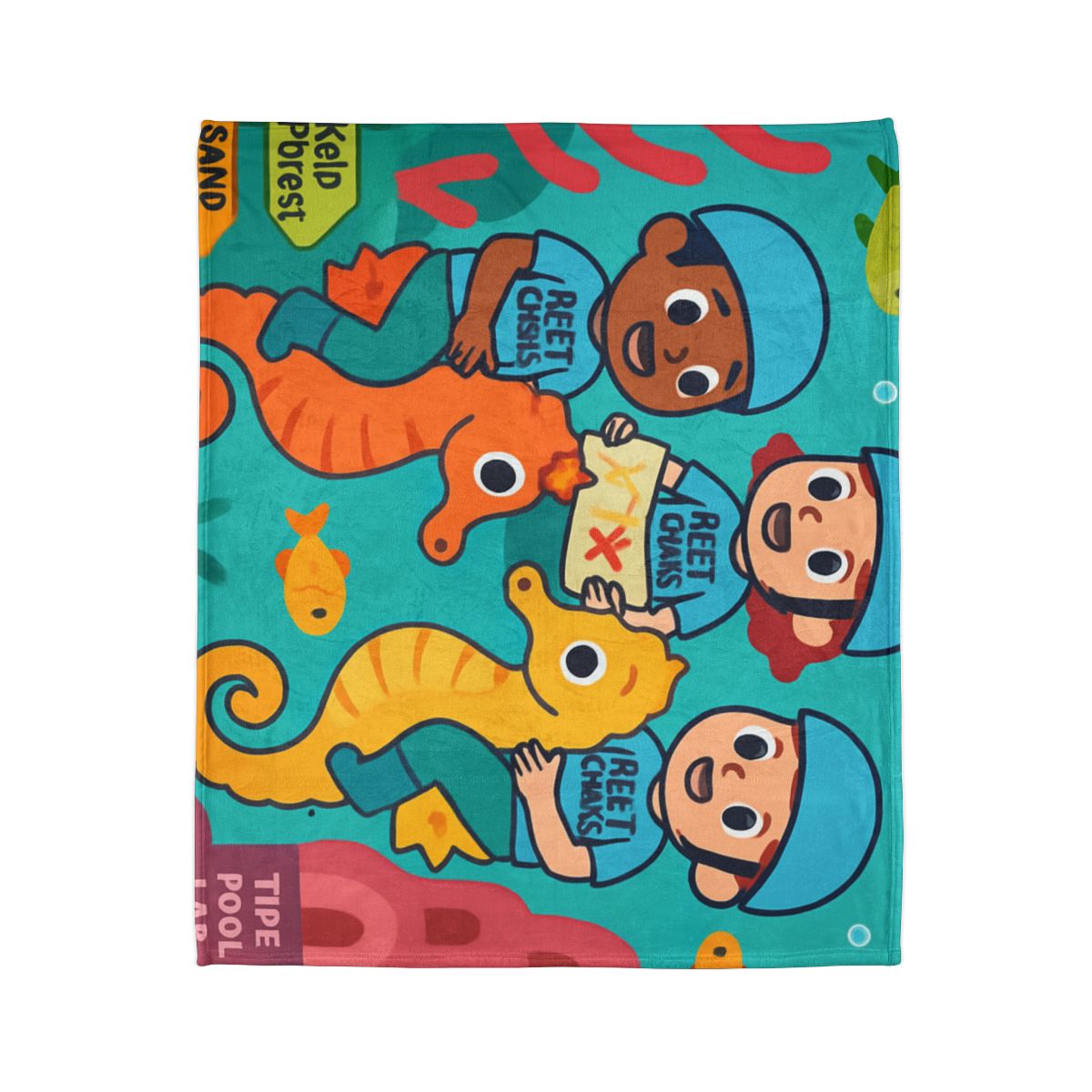 Coral City Map Of The Friendly Reef Rangers decorative home blankets