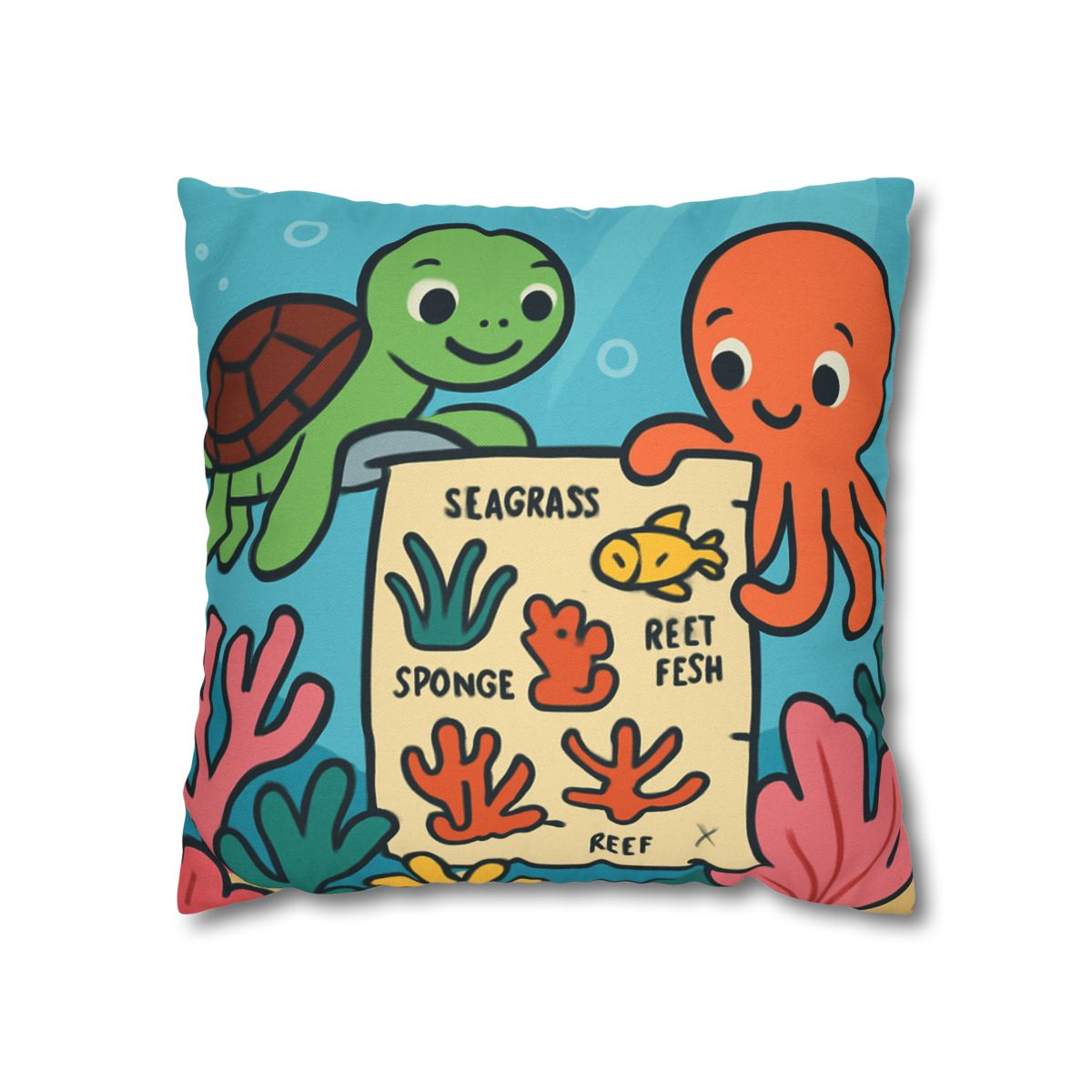 Coral Reef Map Makers comfortable bedding pillow covers