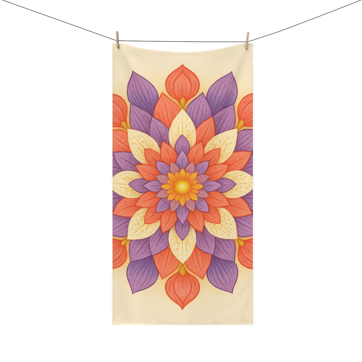 Petal Prism Mandala personalized bath towels