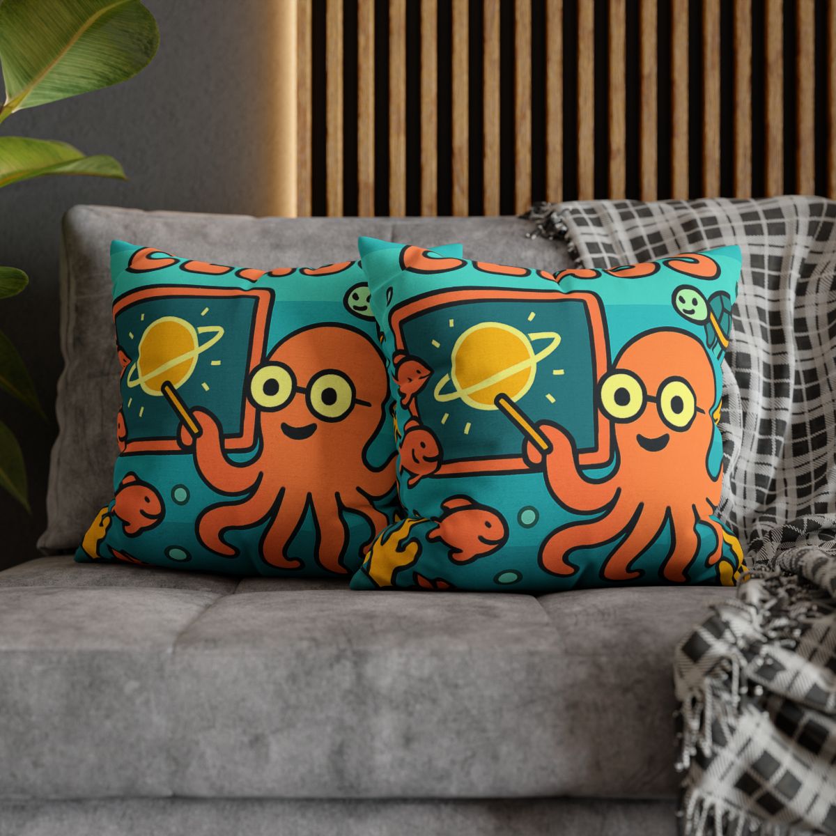 Cosmic Coral Reef Classroom trendy patterned pillow cases
