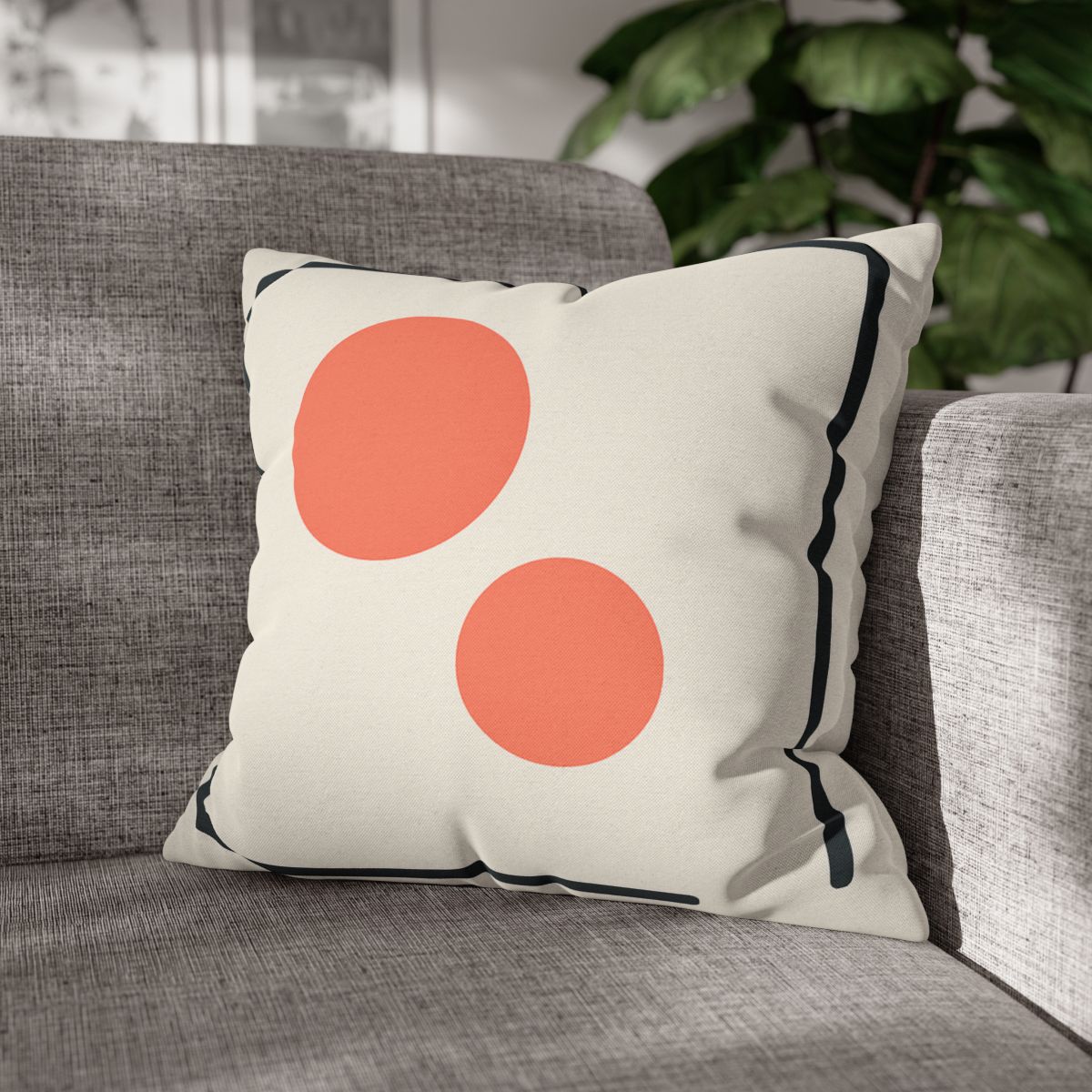 Asymmetric Frame Gap With Two Discs soft cotton pillow cases