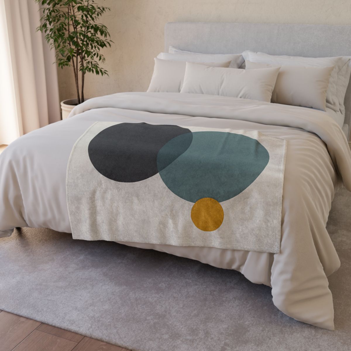 Clustered Three Circles With Pause soft fleece blankets