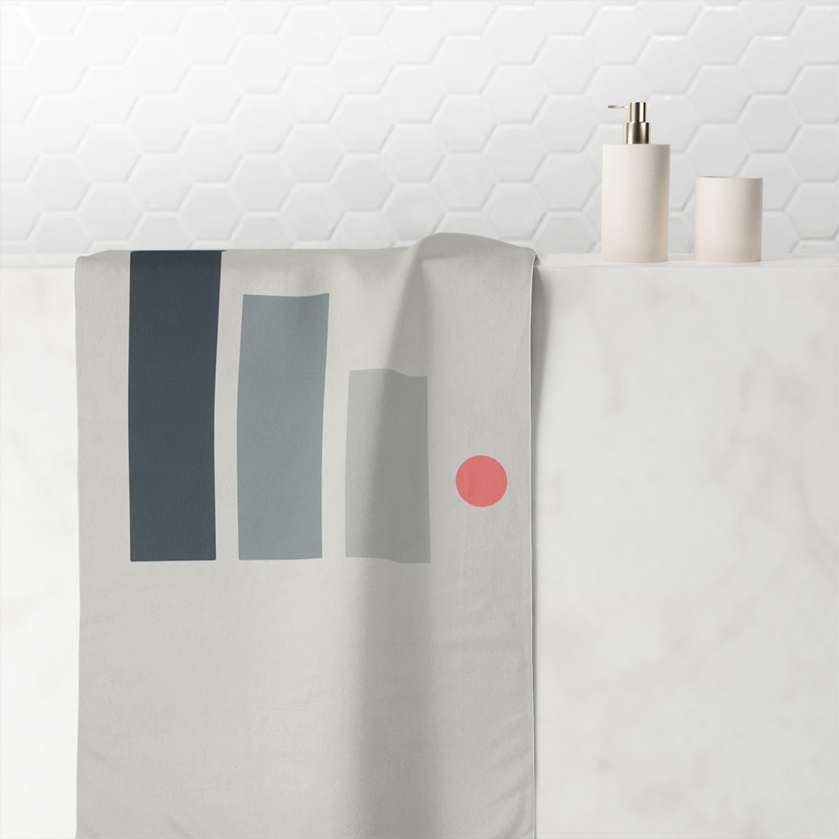 Quiet Triad With Offset Dot stylish beach towels
