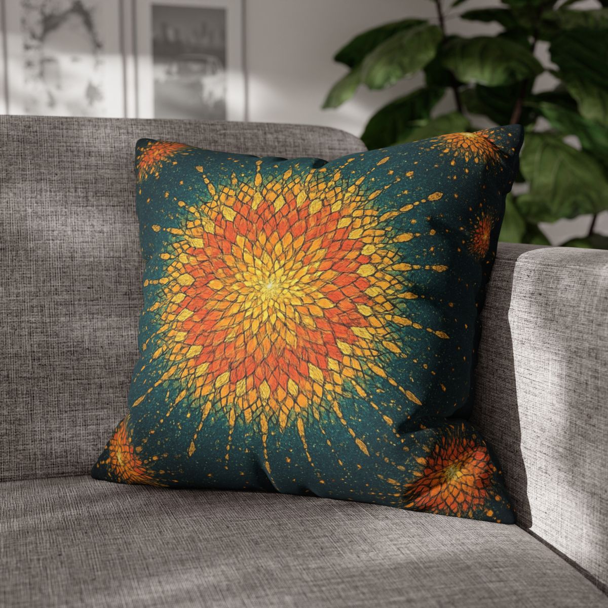 Starburst Mosaic Halo personalized pillow covers